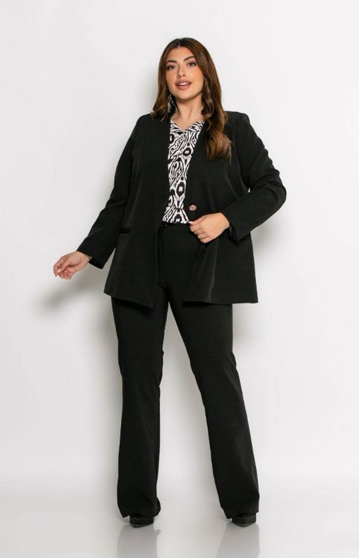 Σακάκι μαύρο φαρδύ Kazi Line