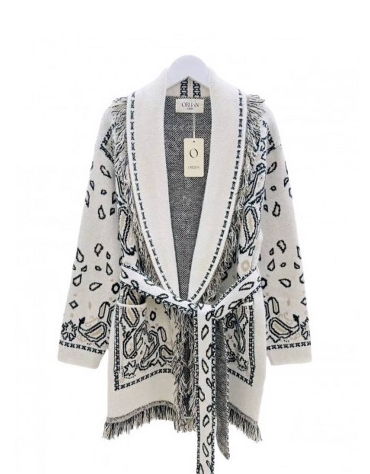 ζακέτα με λαχούρια και κρόσσια