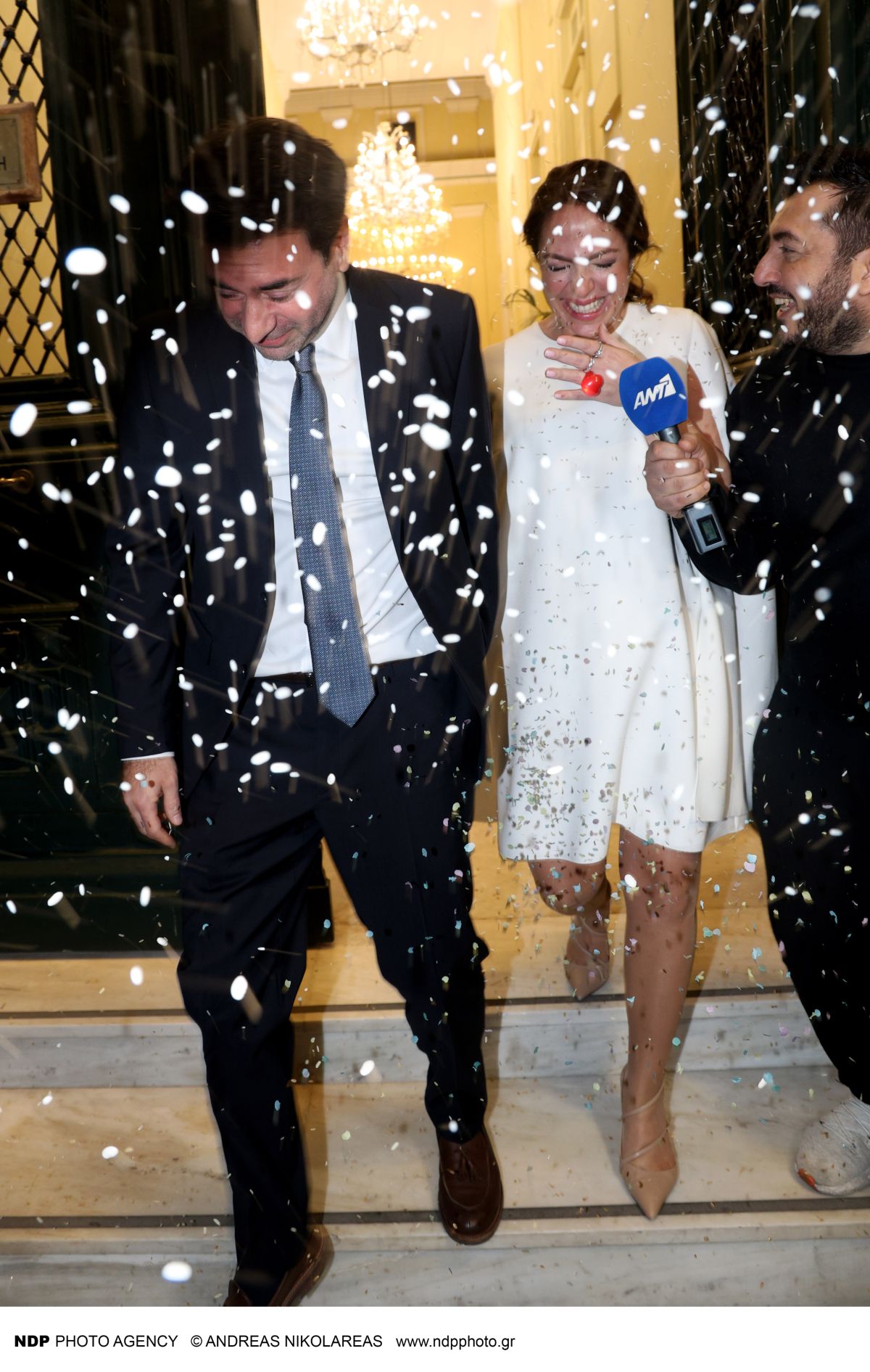 Η Δόμνα Μιχαηλίδου και ο σύζυγός της στον γάμο τους