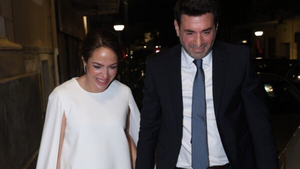 Η Δόμνα Μιχαηλίδου και ο σύζυγός της στον γάμο τους