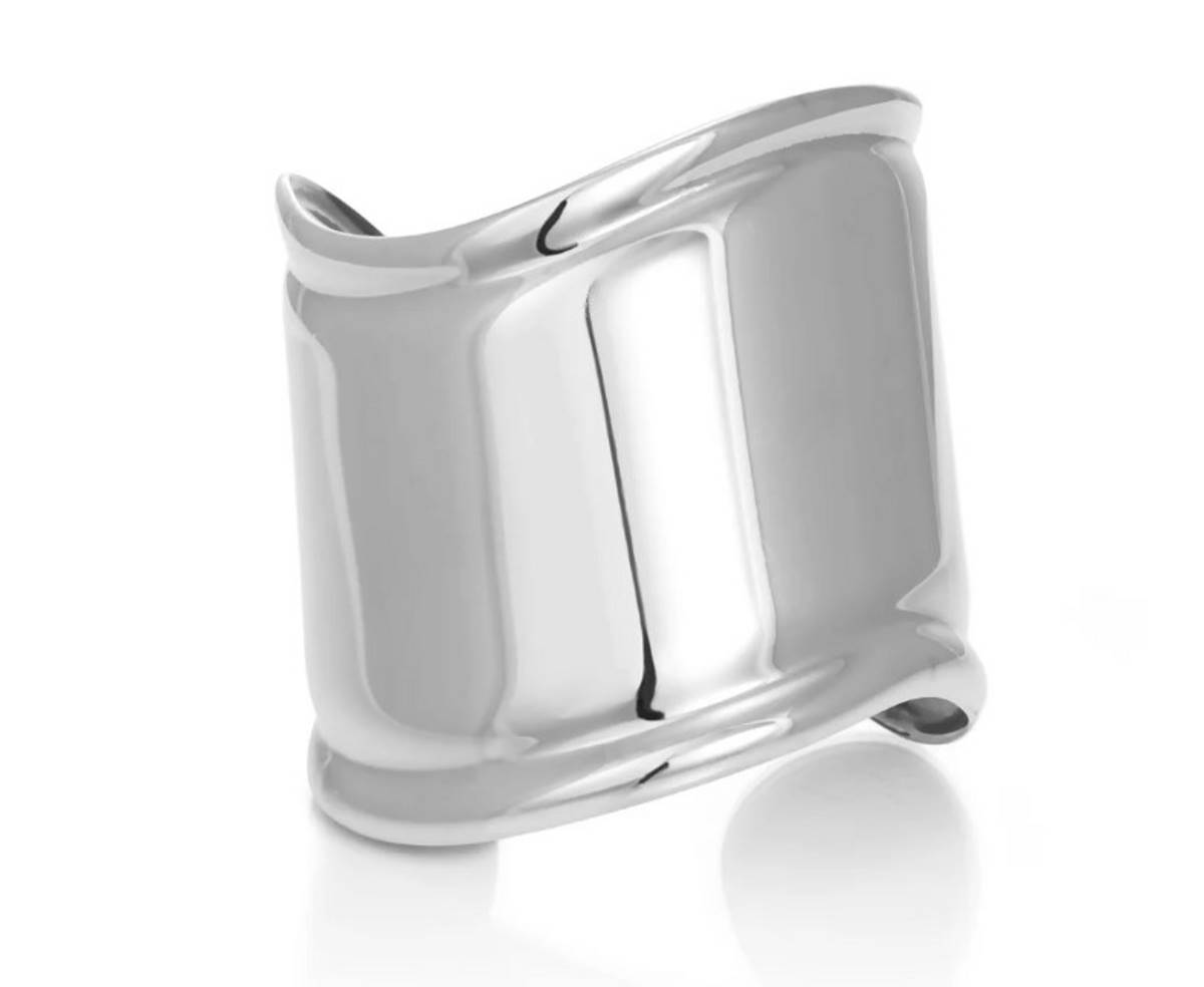 φαρδύ ασημένι βραχιόλι