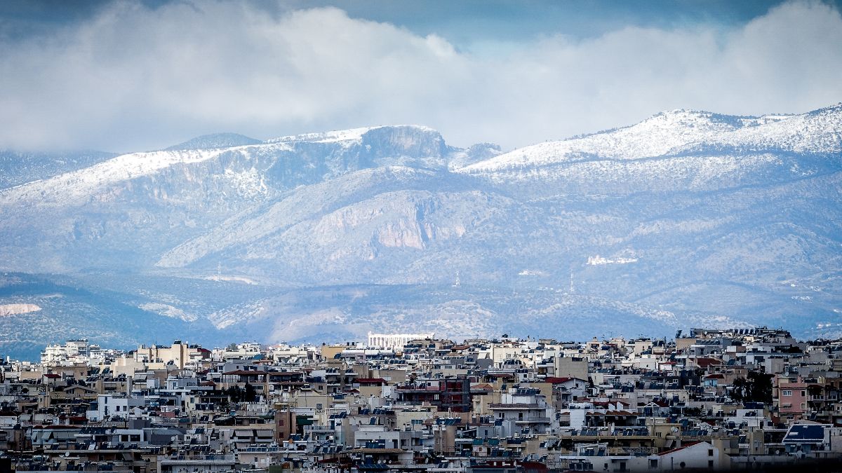 Φωτογραφία από την χιονισμένη πάρνηθα