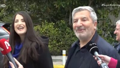 Η Νάνσυ Κοίλου και ο Γιώργος Πατούλης έξω από το μαιευτήριο