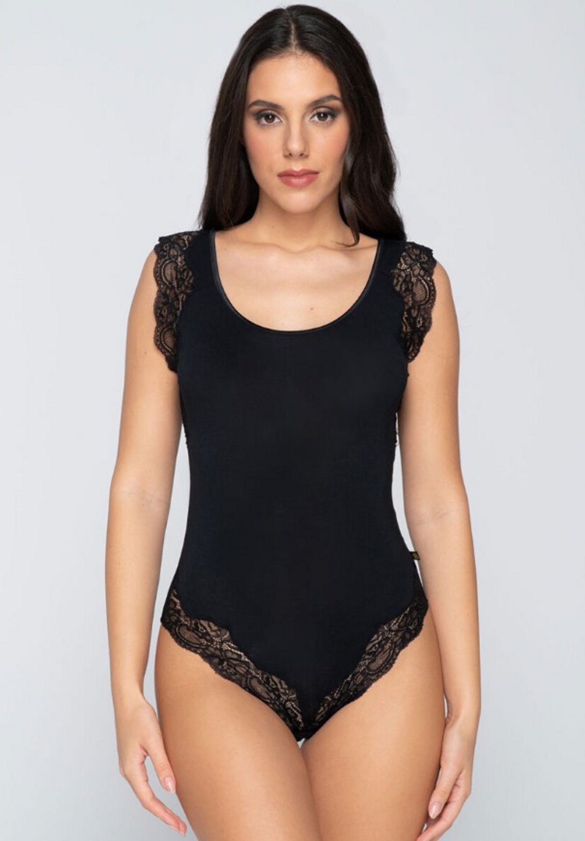 κορμάκι μαύρο με δαντέλα luna