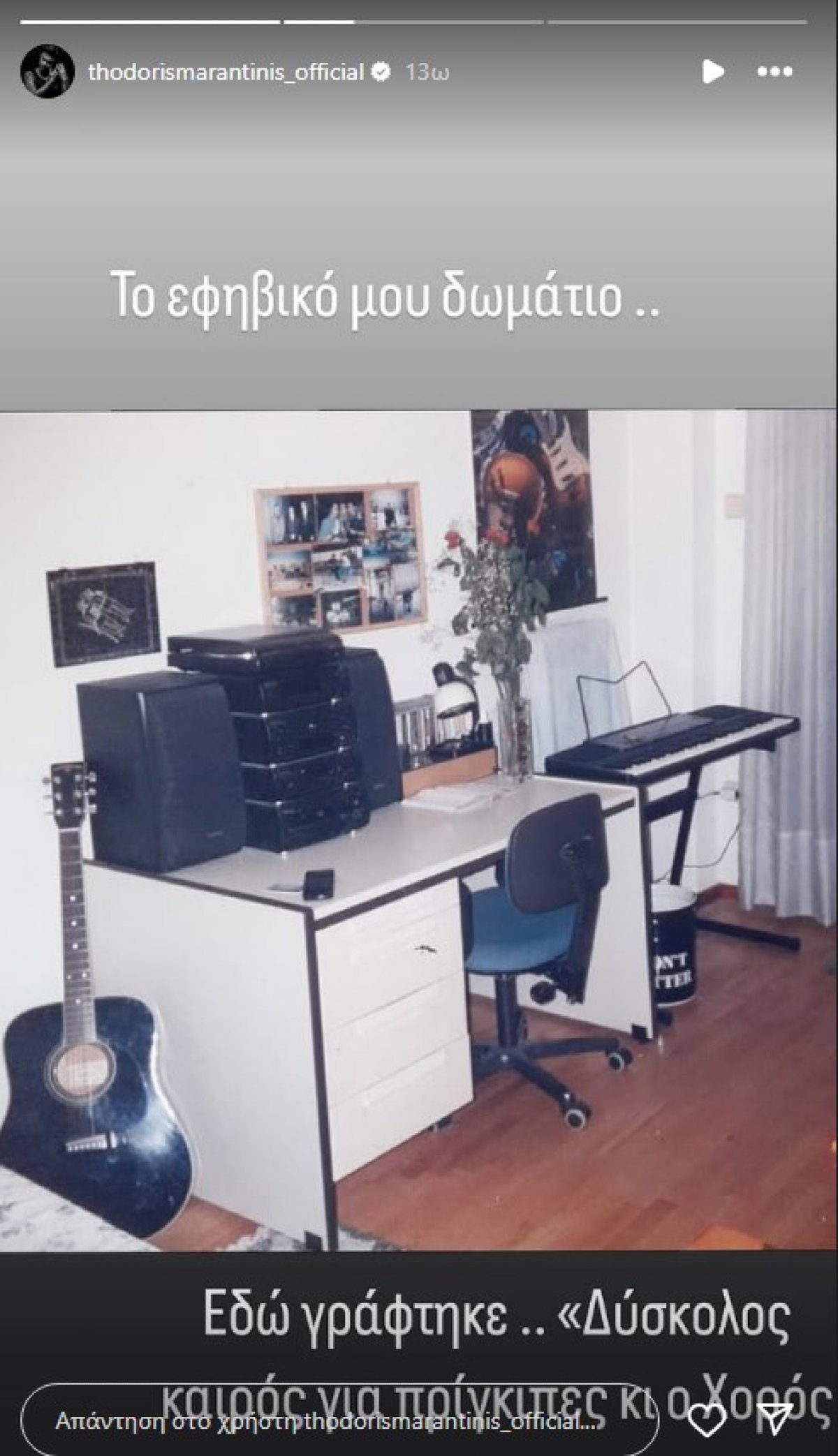 Το παιδικό δωμάτιο του Θοδωρή Μαραντίνη στο πατρικό του