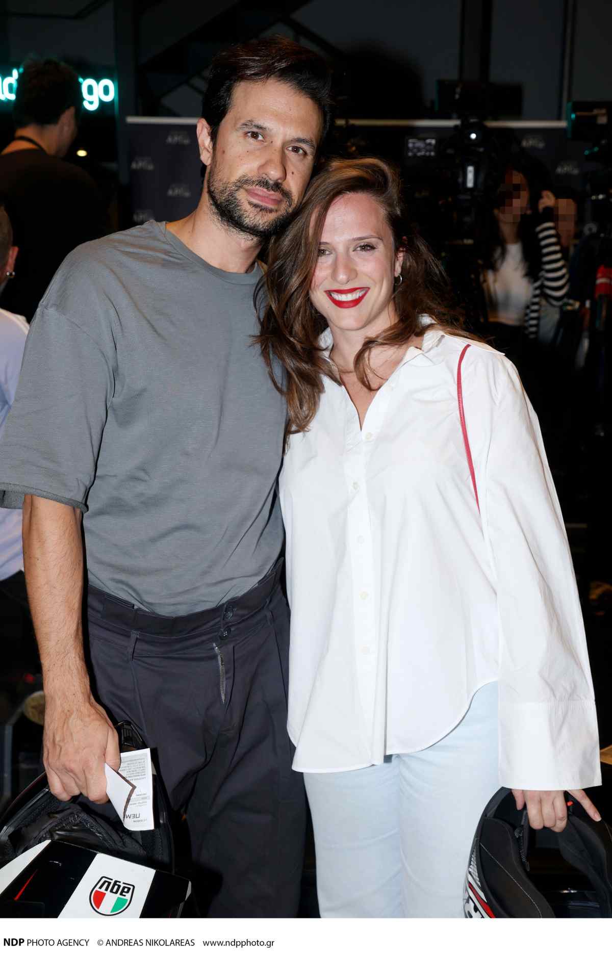 Ο Ορφέας Αυγουστίδης και η Γεωργία Κρασσά σε βραδινή τους έξοδο.