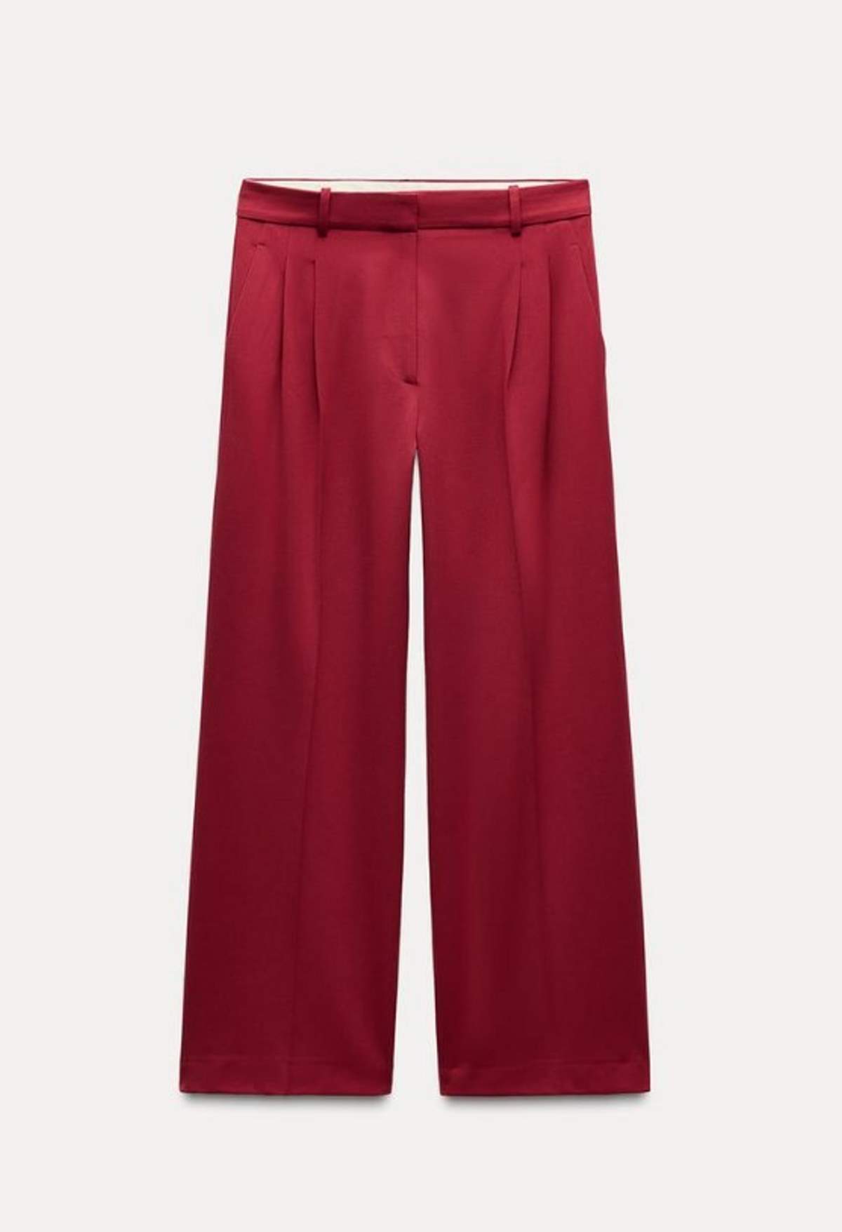 κόκκινο φαρδύ παντελόνι zara