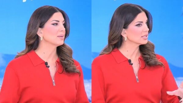 Η Σταματίνα Τσιμτσιλή με κόκκινο πουκάμισο στο Happy Day