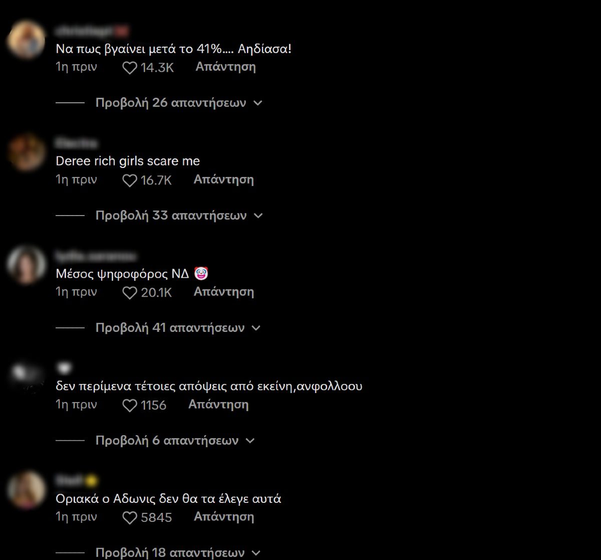 σχόλια στην ανάρτηση της 19χρονης Νεφέλης