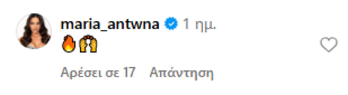 Το σχόλιο της Μαρίας Αντωνά στην ανάρτηση της Καινούργιου με τον Λιάγκα
