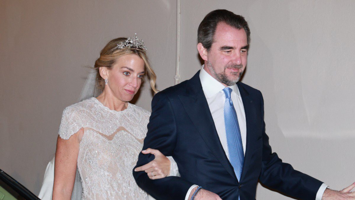 η τιάρα της Χρυσής Βαρδινογιάννη στον γάμο της με τον Ντε γκρες