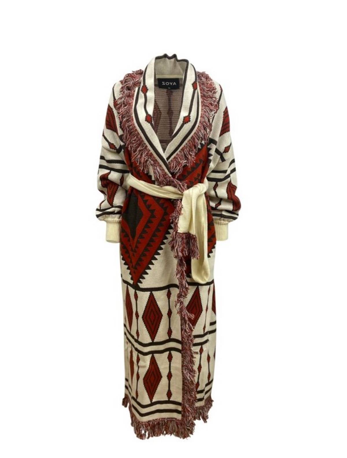 πλεκτή μακριά ζακέτα