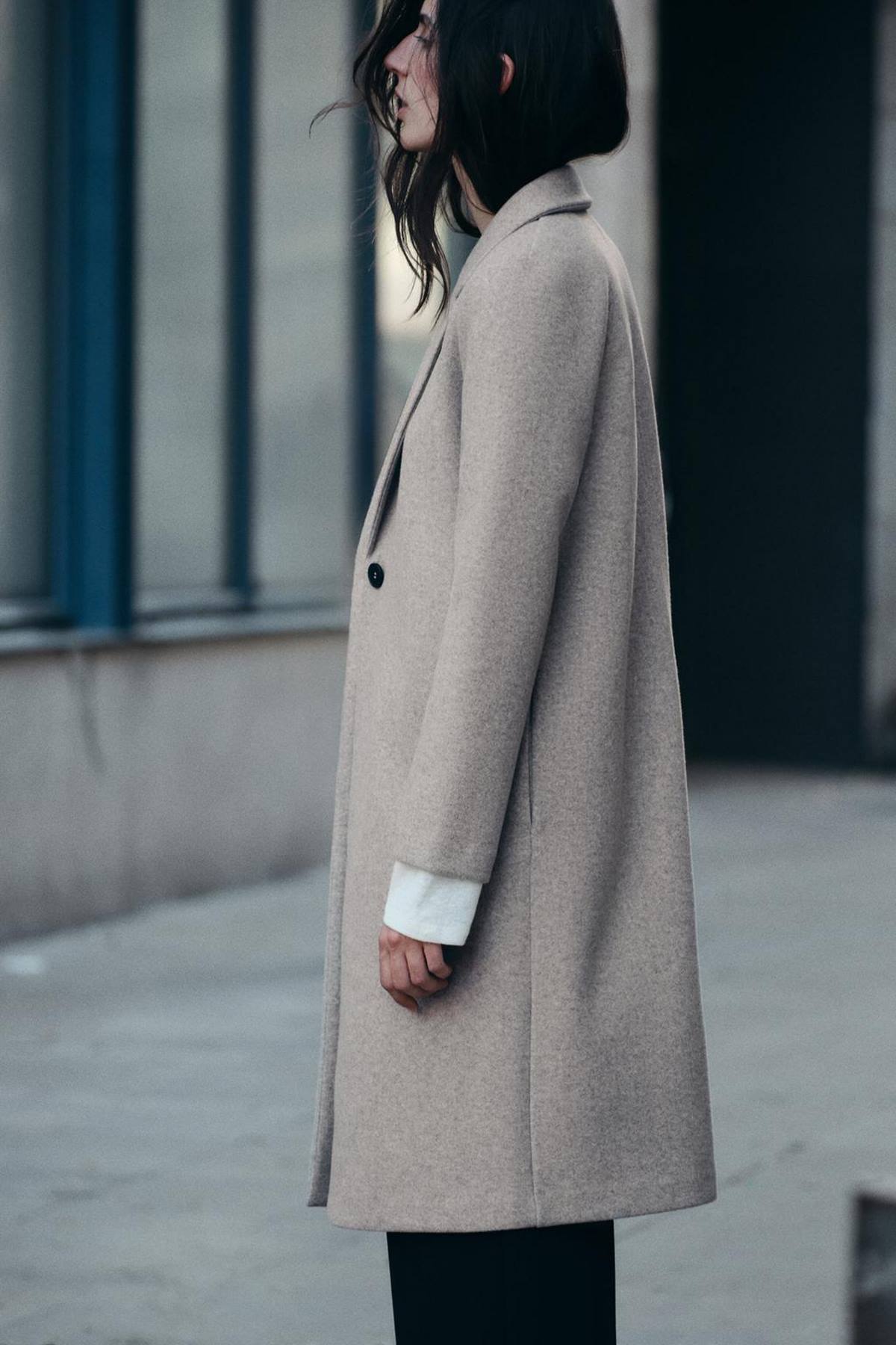 Παλτό Zara σε μπεζ χρώμα