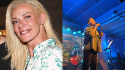 Η Ζέτα Μακρυπούλια και ο Μιχάλης Χατζηγιάννης σε συναυλία.