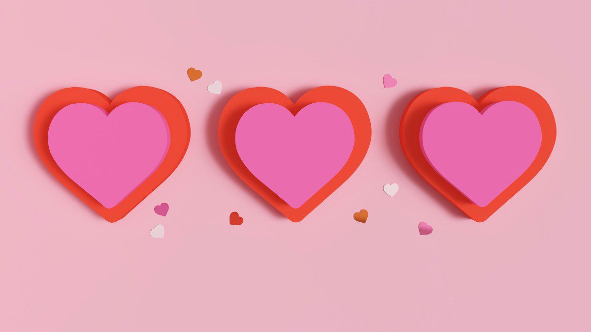 Τρεις ροζ καρδούλες