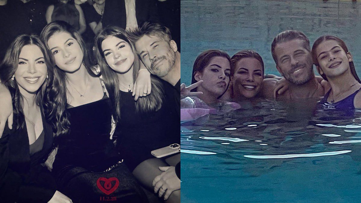 Ο Χάρης και η Αντελίνα Βαρθακούρη με τις κόρες τους