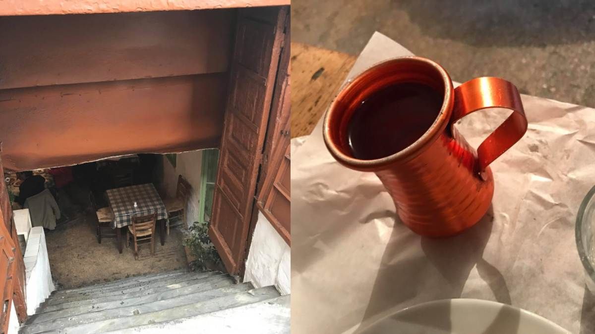 Φωτογραφίες από την υπόγεια ταβέρνα δίπορτο