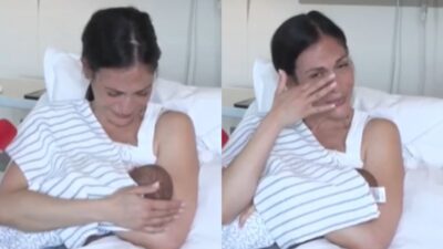 Η Ανθή Βούλγαρη στο μαιευτήριο