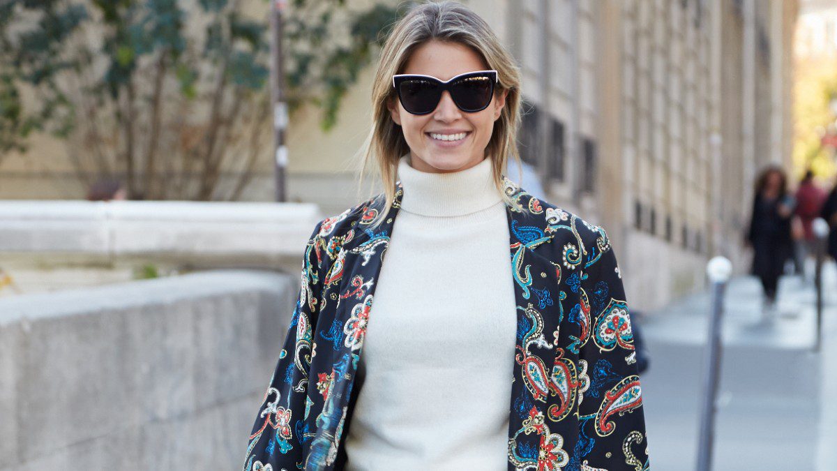 woman street style printed πανωφόρι