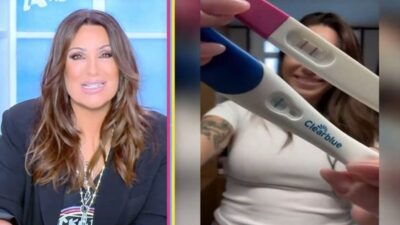 Η Ναταλία Γερμανού και η Ευρυδίκη Βαλαβάνη με τα τεστ εγκυμοσύνης της