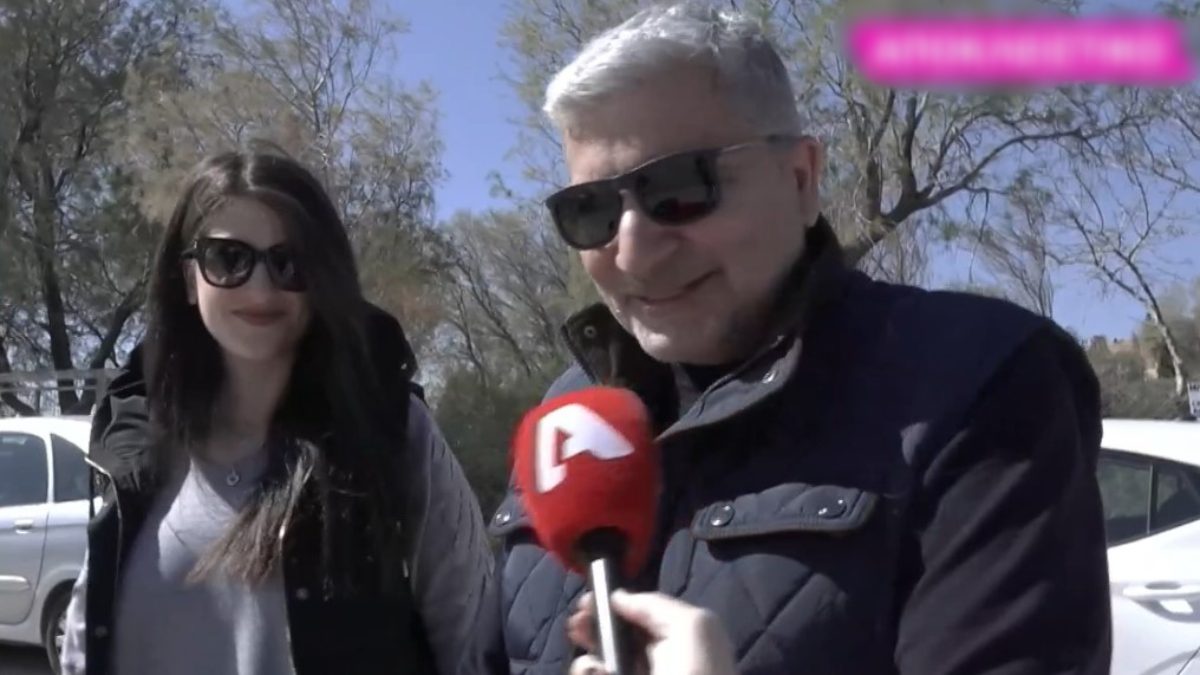 Ο Γιώργος πατούλης και η Νάνσυ Κοίλου στυην κάμερα του αλφα