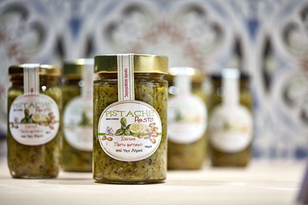 σάλτσα πέστο με φιστίκι Αιγίνης