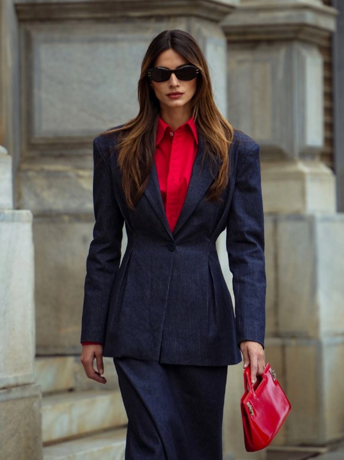 Το boxy σακάκι της Ηλιάνας Παπαγεωργίου