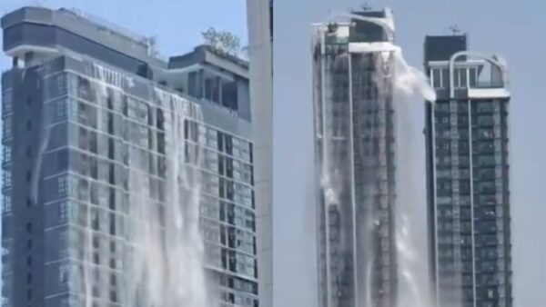 Πισίνα ξενοδοχείου αδειάζει μετά τον σεισμό στο Μπανγκόκ