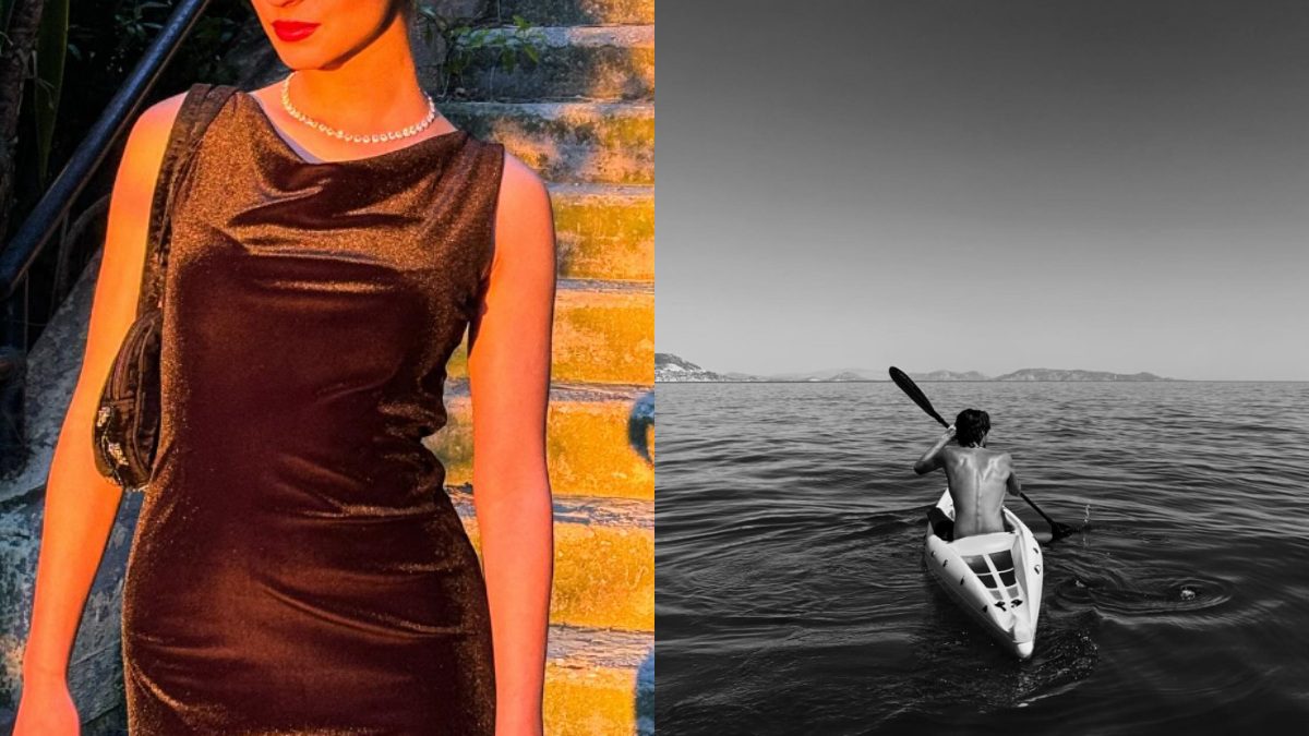 Κομμένη φωτογραφία της Όλγας Μιχαλοπούλου και ο Ιάσονας Χρόνης με πλάτη σε κανό