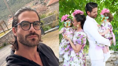 Ο Άρης Μουγκοπέτρος με την οικογένειά του