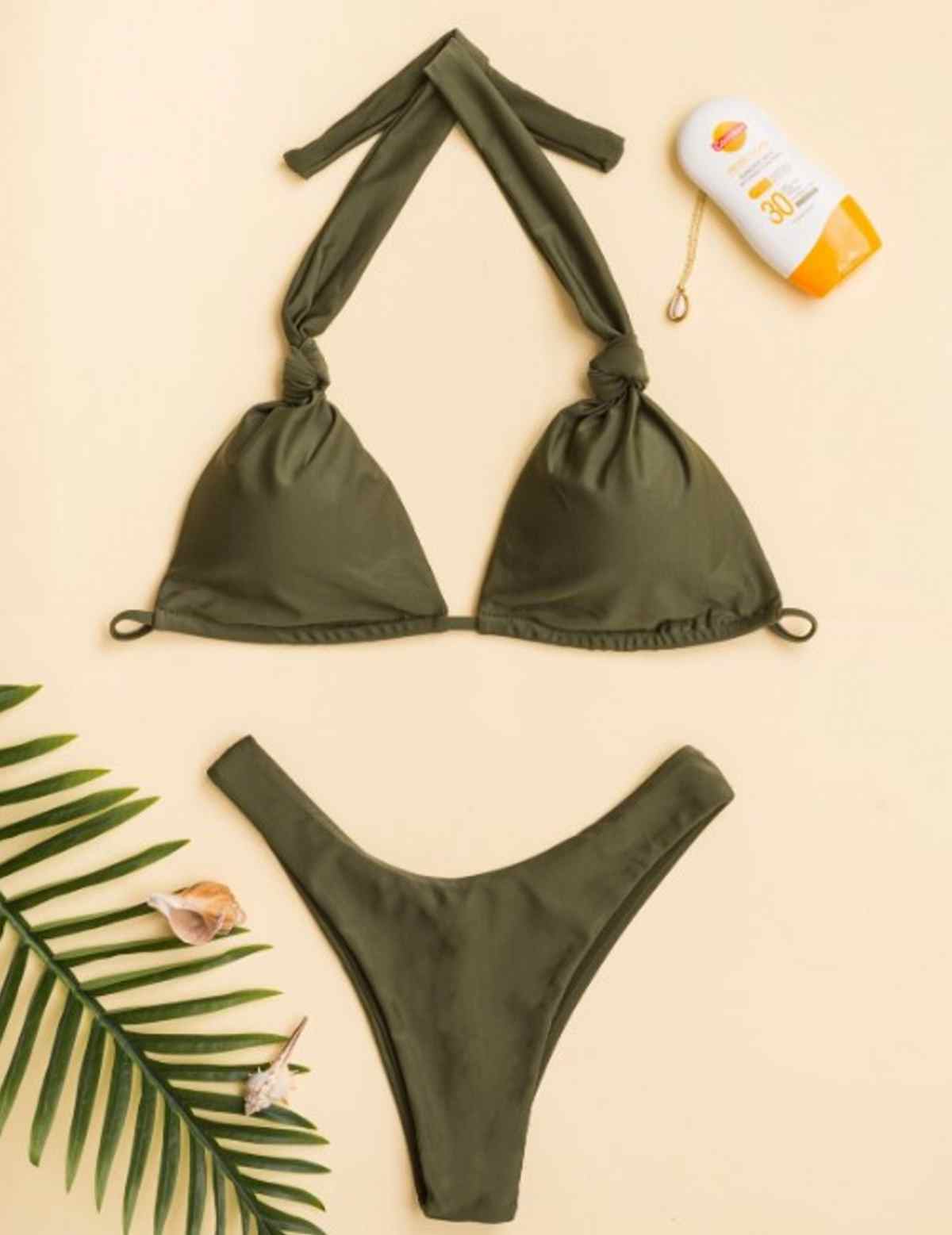 Πράσινο μπικίνι ψηλόμεσο