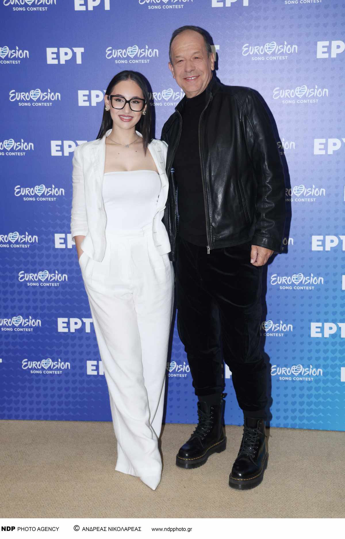 Η Klavdia με τον Φωκά Ευαγγελινό στο press day της Eurovision