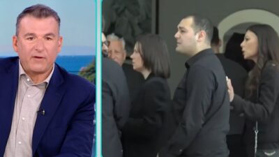 Ο Γιώργος Λιάγκας και ο Χρίστος Κούγιας με την Εύη Βατίδου στο μνημόσυνο του Αλέξη