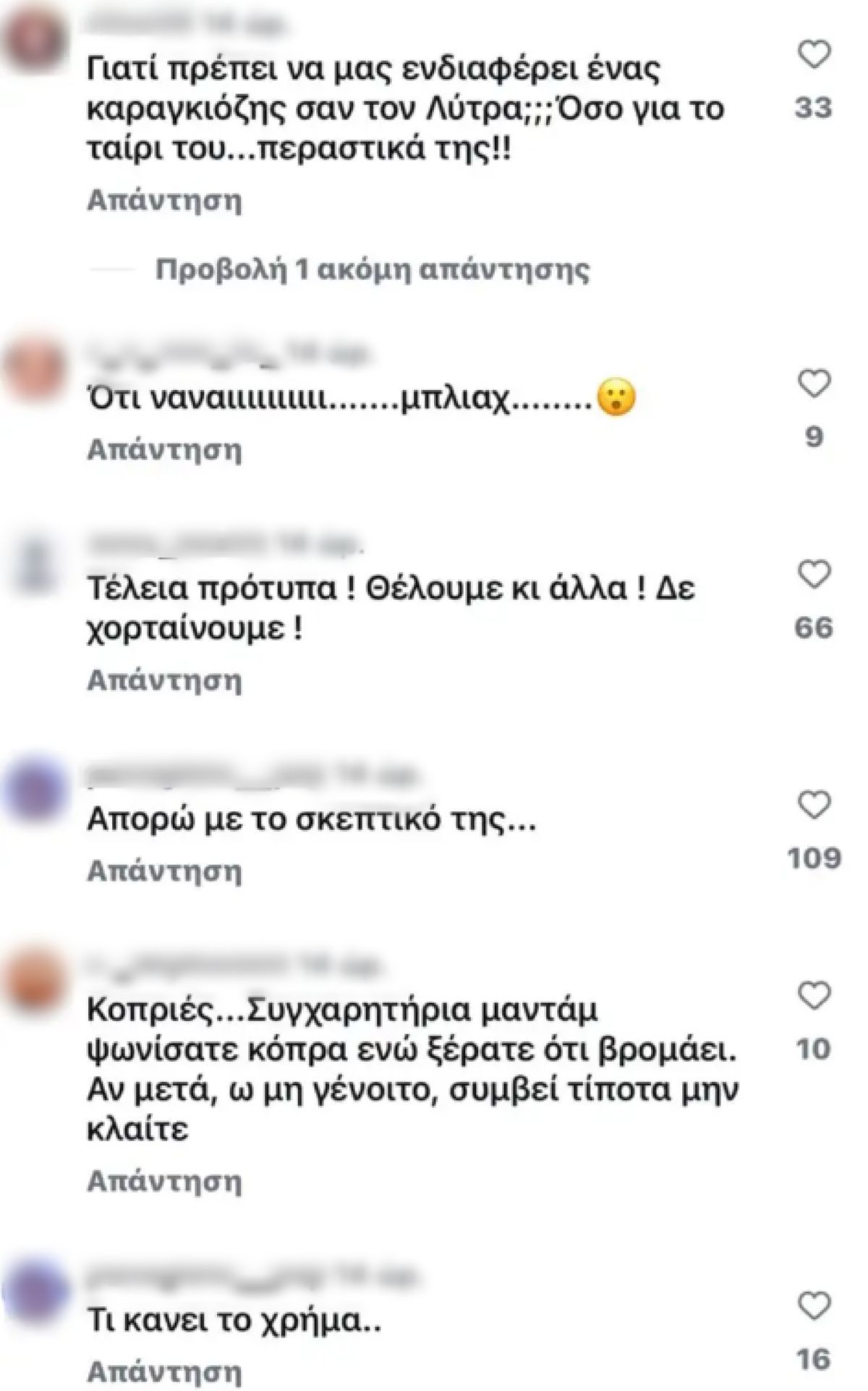 Τα σχόλια στην ανάρτηση του Απόστολου Λύτρα