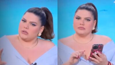 Η Δανάη Μπάρκα στην εκπομπή της στο Mega