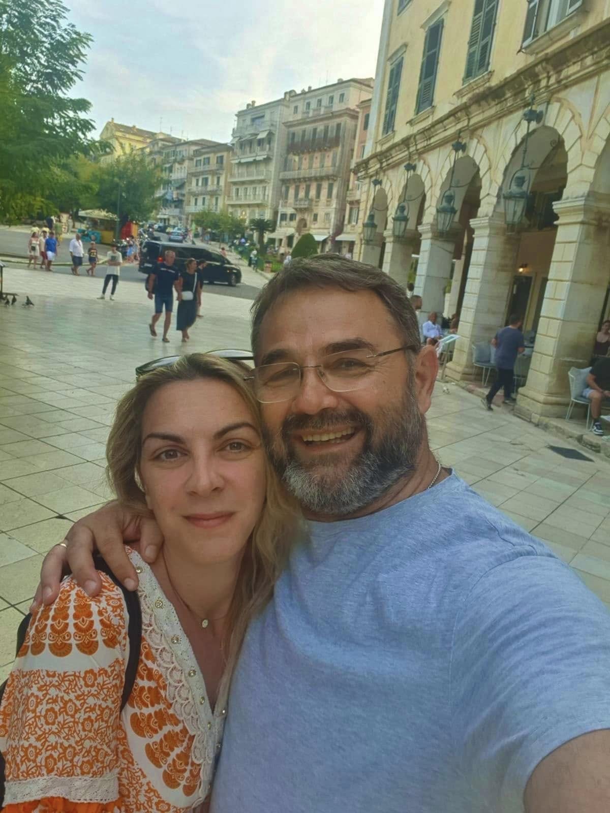 Ο Σταύρος Μπαλάσκας με την σύζυγό του