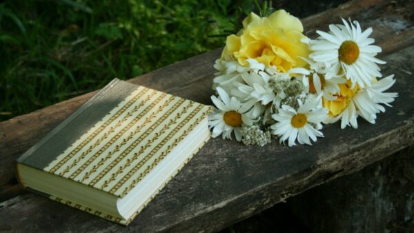 Ένα βιβλίο με άνθη