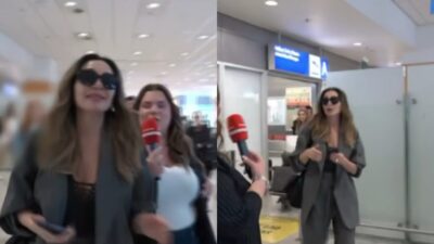 Η Δέσποινα Βανδή στο αεροδρόμιο