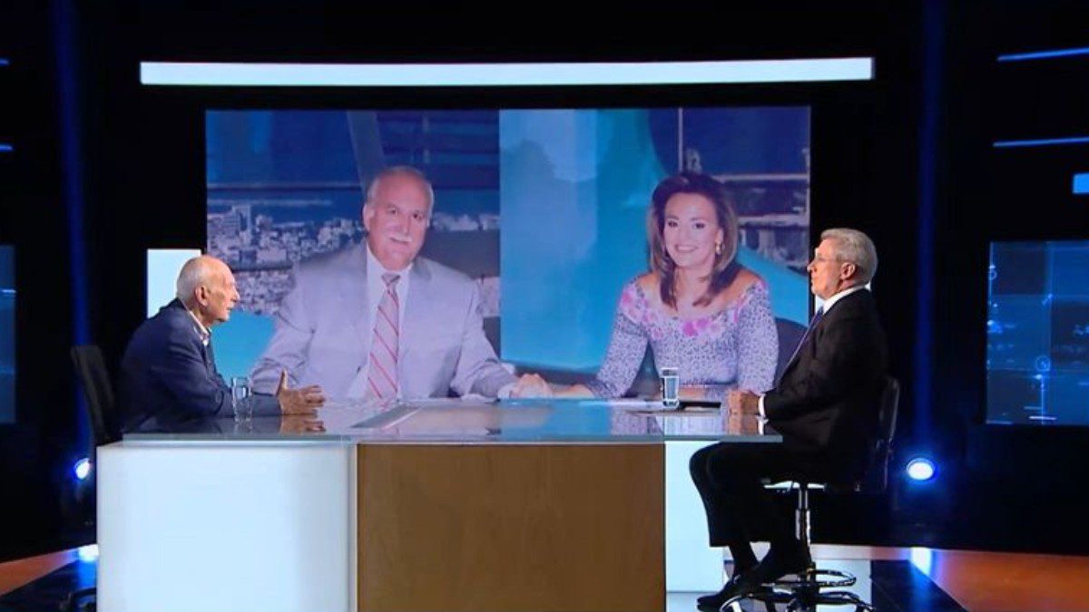 Ο Γιώργος Παπαδάκης στο πλατό της εκπομπής Ενώπιος Ενωπίω