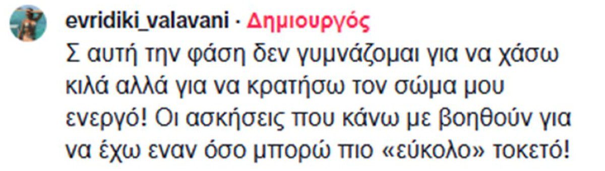 Σχόλιο στο TikTok της Ευρυδίκης Βαλαβάνης