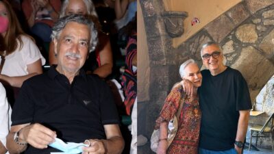 Ο Νίκος Γαλανός και ο Δημήτρης Σούρας με την σύζυγό του