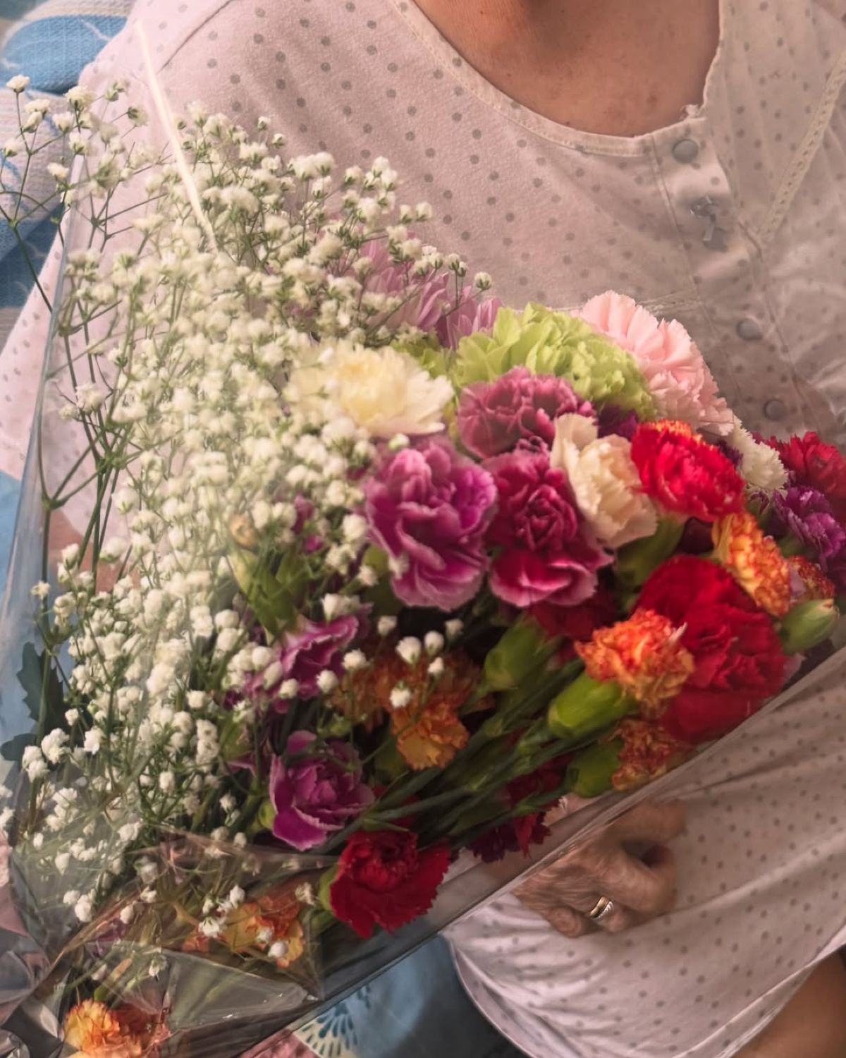 Λουλούδια που έδωσε η Δανάη Μπάρκα στη γιαγιά της