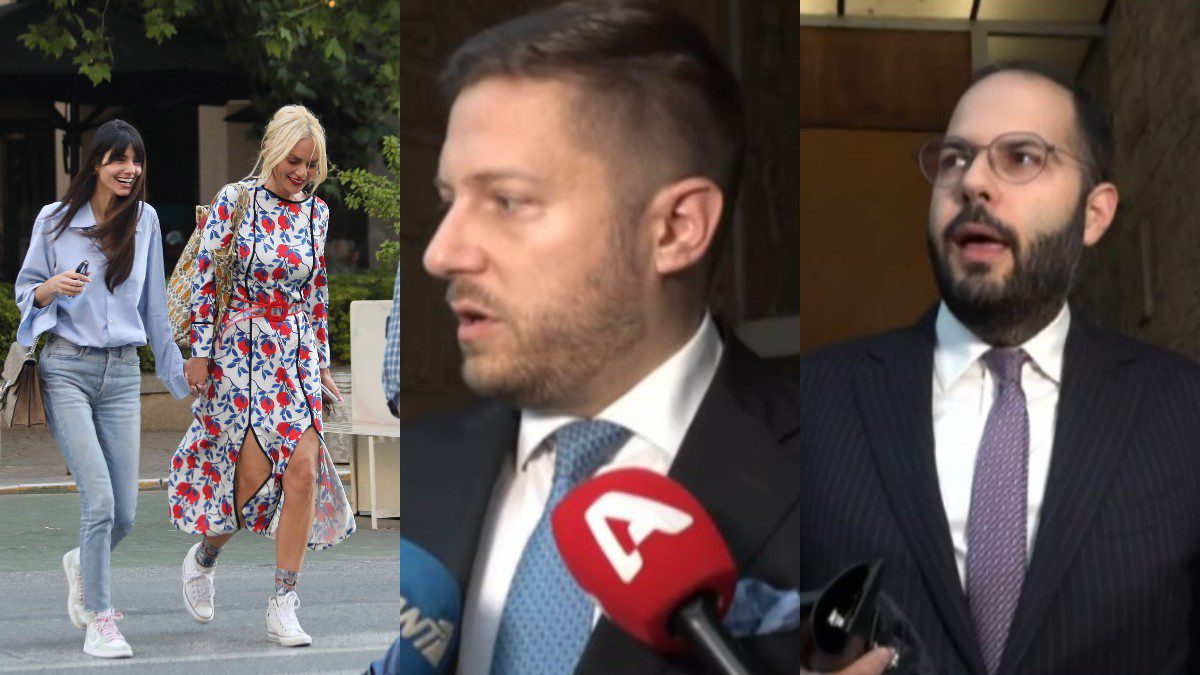 Η Ηλιάνα Παπαγεωργίου με την Έλενα Χριστοπούλου και οι δικηγόροι τους