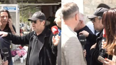 Ο Γιάννης Πάριος στην κηδεία του Αχιλλέα Θεοφίλου