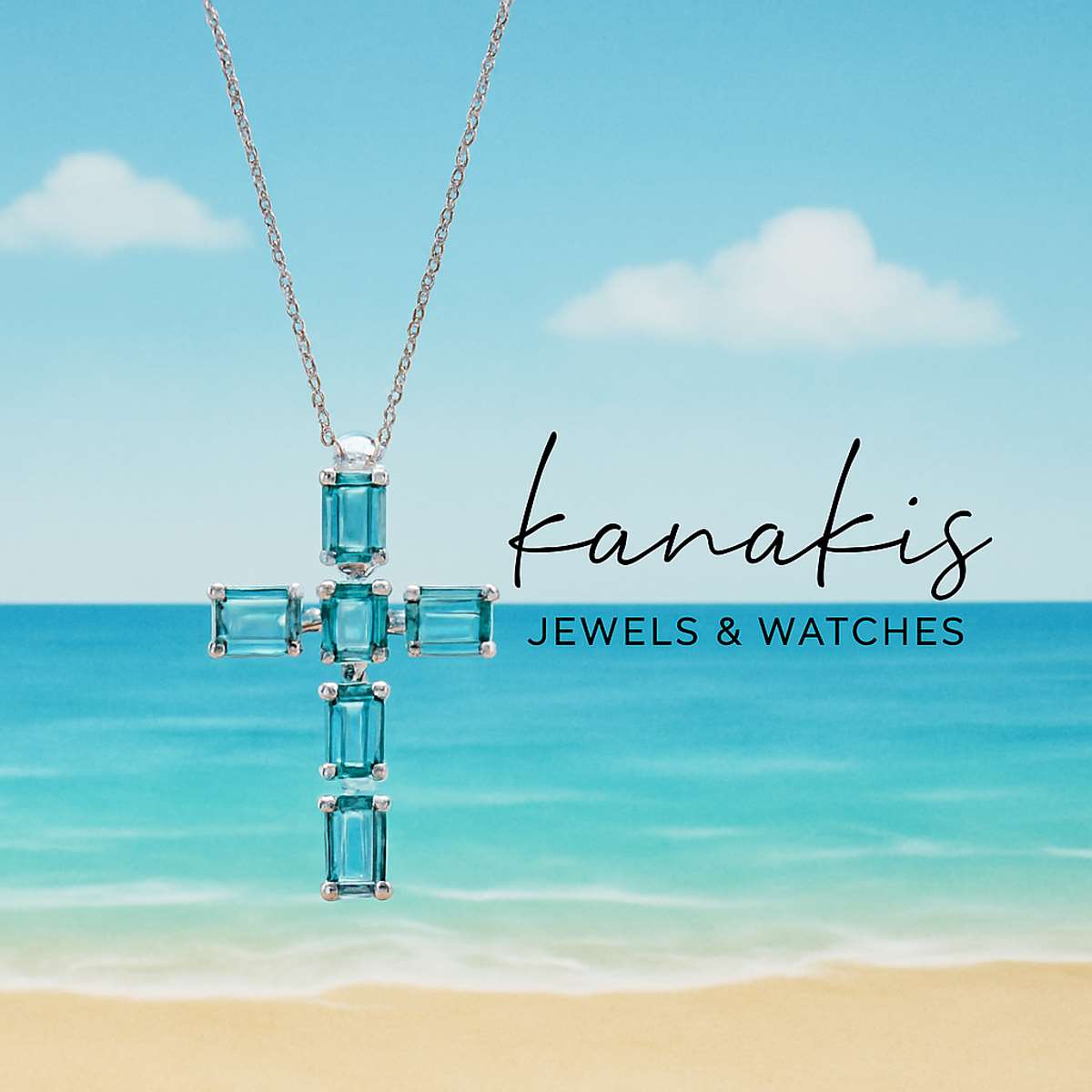 κοσμήματα kanakis jewels με τιρκουάζ σταυρό