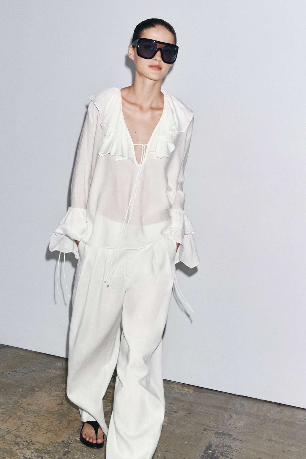 Zara top με βολάν