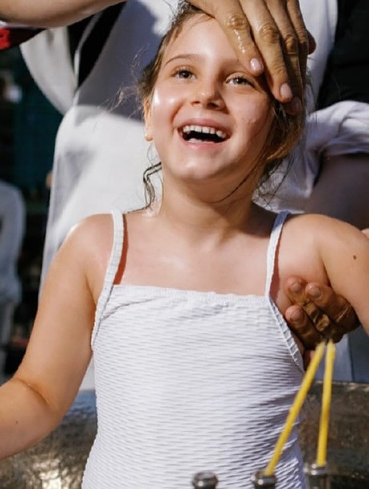 Ελεονώρα Μελέτη βάφτιση κόρης