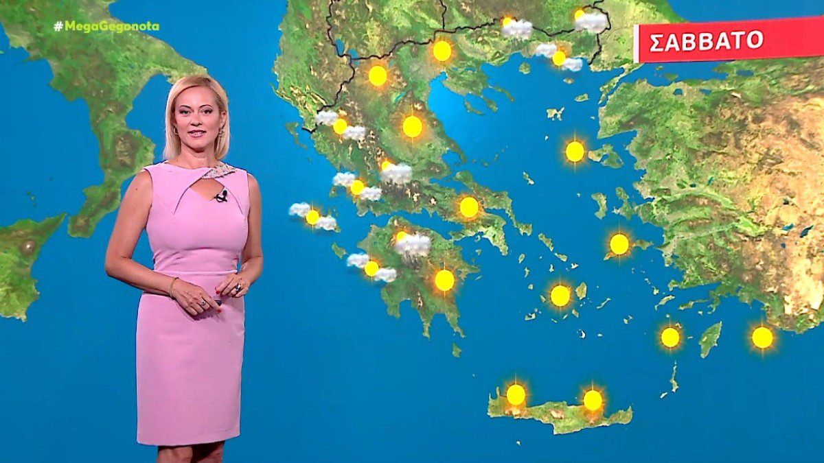 Μια γυναίκα λέει τον καιρό