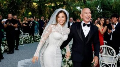 Η Λόρεν Σάντσεζ και ο Τζεφ Μπέζος στον γάμο τους