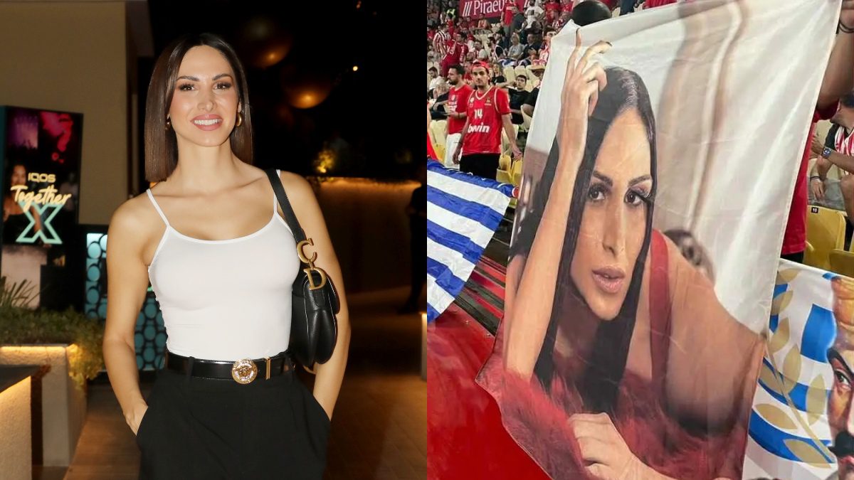 Η Λένα Ζευγαρά και το πανό με το πρόσωπό της στο ΣΕΦ
